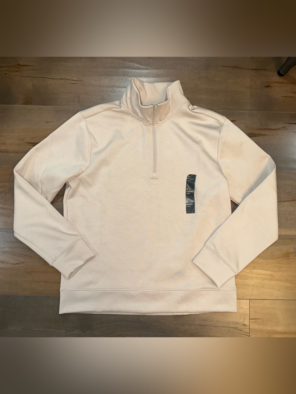 NWOT all in motion Men's Cream Quarter-Zip Pullover